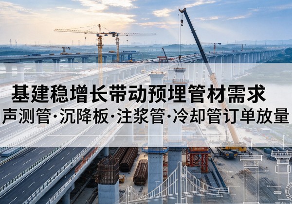 临海基建稳增长带动预埋监测管材需求，声测管、沉降板、注浆管订单持续放量